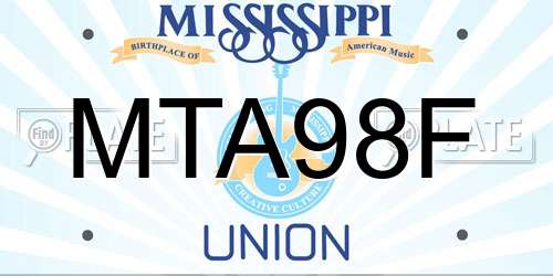 MTA98F Mississippi License Plate