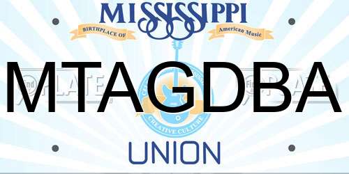 MTAGDBA Mississippi License Plate