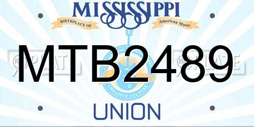 MTB2489 Mississippi License Plate
