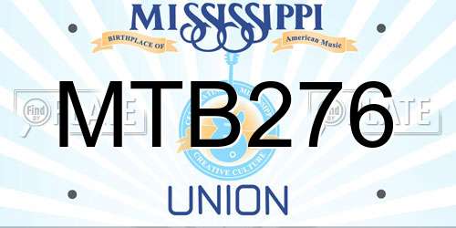 MTB276 Mississippi License Plate