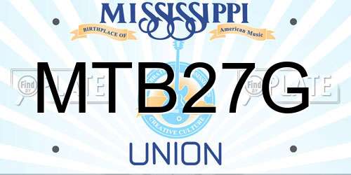 MTB27G Mississippi License Plate