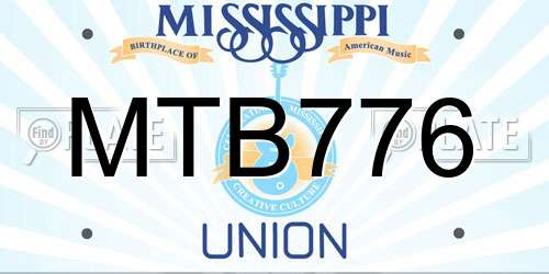 MTB776 Mississippi License Plate