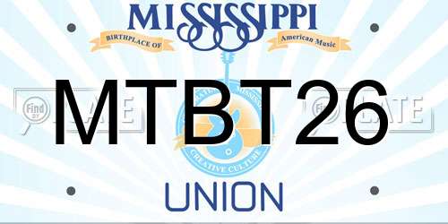 MTBT26 Mississippi License Plate