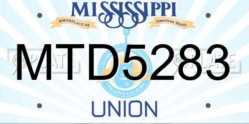 MTD5283 Mississippi License Plate