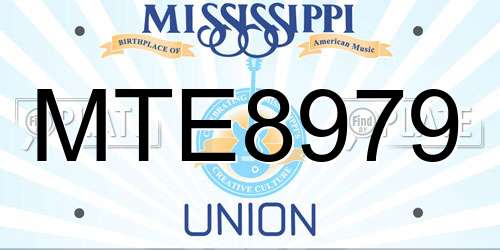 MTE8979 Mississippi License Plate