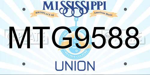 MTG9588 Mississippi License Plate