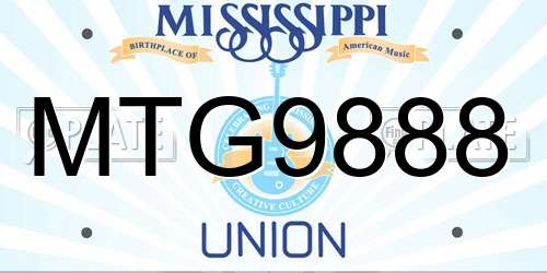 MTG9888 Mississippi License Plate