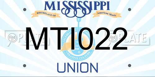 MTI022 Mississippi License Plate