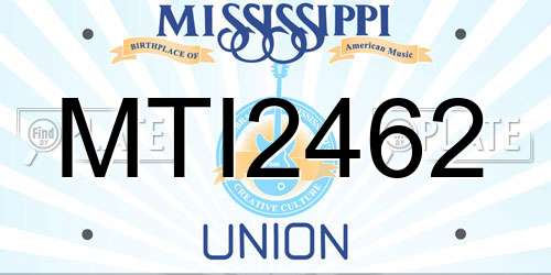 MTI2462 Mississippi License Plate