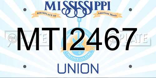 MTI2467 Mississippi License Plate