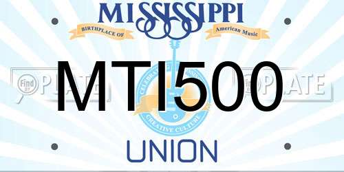 MTI500 Mississippi License Plate