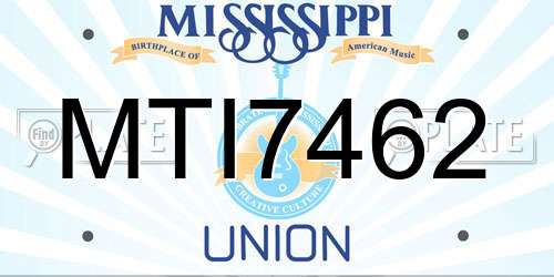 MTI7462 Mississippi License Plate