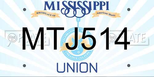MTJ514 Mississippi License Plate
