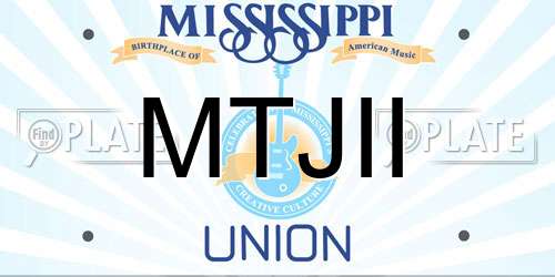 MTJII Mississippi License Plate