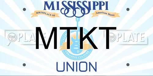 MTKT Mississippi License Plate