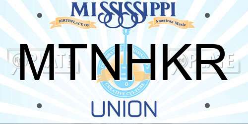 MTNHKR Mississippi License Plate
