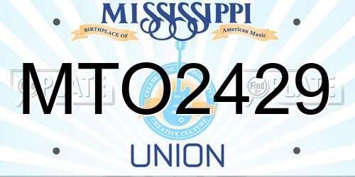 MTO2429 Mississippi License Plate