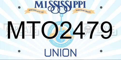 MTO2479 Mississippi License Plate