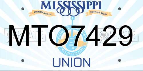 MTO7429 Mississippi License Plate