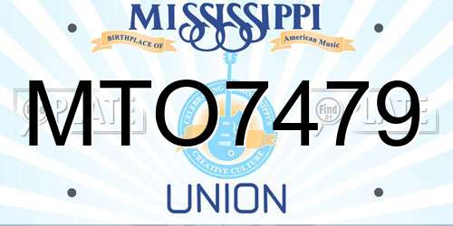 MTO7479 Mississippi License Plate