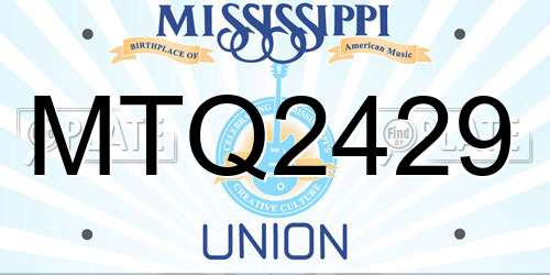 MTQ2429 Mississippi License Plate