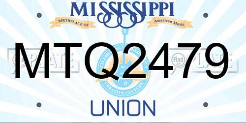 MTQ2479 Mississippi License Plate