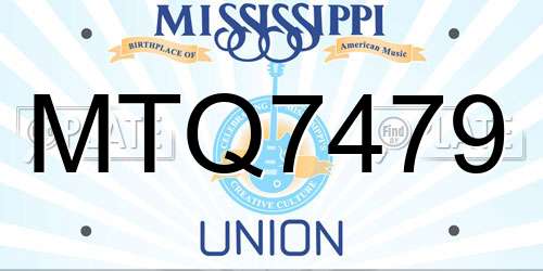 MTQ7479 Mississippi License Plate
