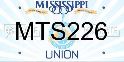 MTS226 Mississippi License Plate