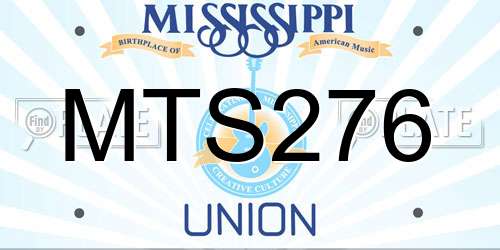 MTS276 Mississippi License Plate