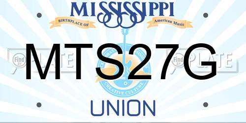 MTS27G Mississippi License Plate