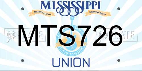 MTS726 Mississippi License Plate