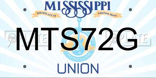 MTS72G Mississippi License Plate