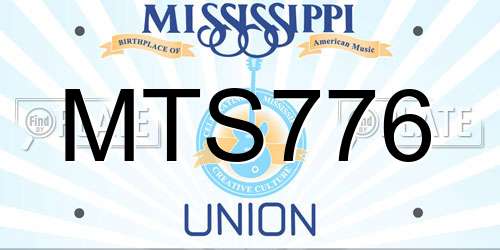 MTS776 Mississippi License Plate