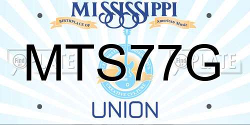 MTS77G Mississippi License Plate