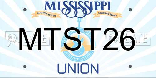 MTST26 Mississippi License Plate