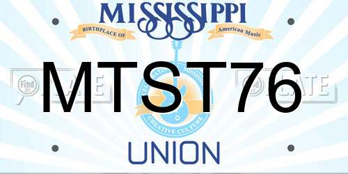 MTST76 Mississippi License Plate