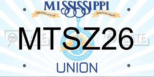 MTSZ26 Mississippi License Plate