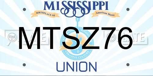 MTSZ76 Mississippi License Plate
