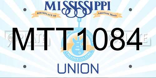 MTT1084 Mississippi License Plate