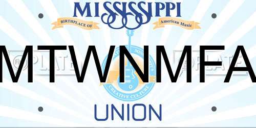 MTWNMFA Mississippi License Plate