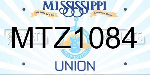 MTZ1084 Mississippi License Plate
