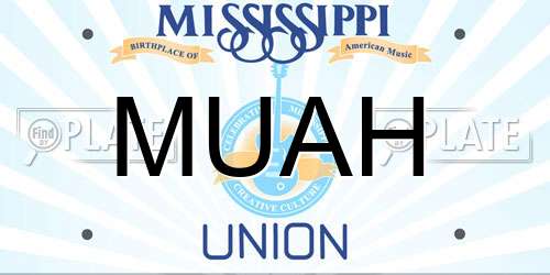 MUAH Mississippi License Plate