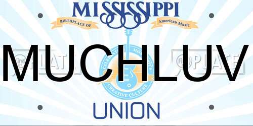 MUCHLUV Mississippi License Plate