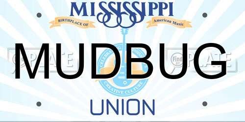 MUDBUG Mississippi License Plate