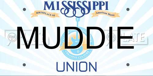 MUDDIE Mississippi License Plate