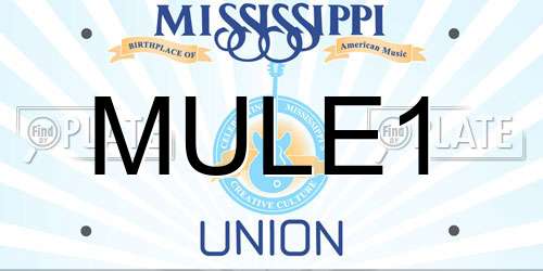 MULE1 Mississippi License Plate