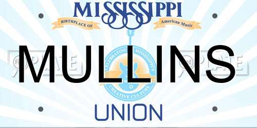 MULLINS Mississippi License Plate
