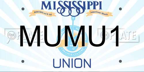 MUMU1 Mississippi License Plate