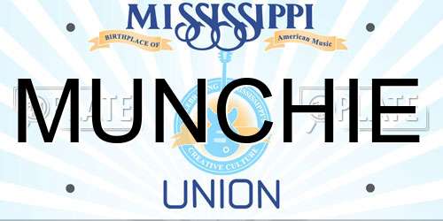 MUNCHIE Mississippi License Plate