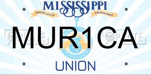 MUR1CA Mississippi License Plate